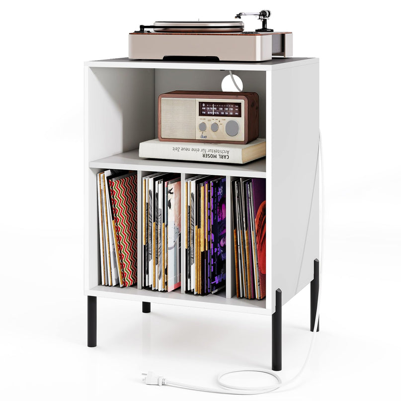 Giantex Record Player Stand with Charging Station