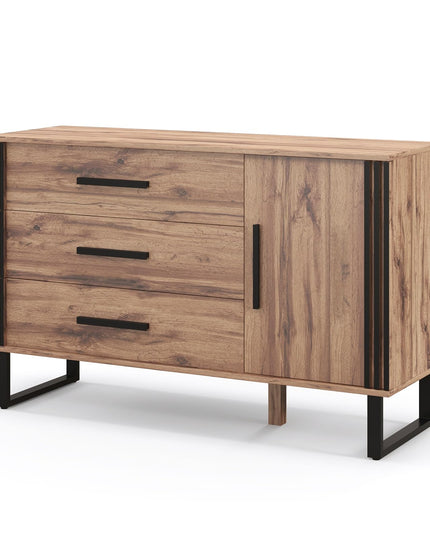 Giantex Buffet Cabinet with Storage, Kitchen Sideboard with 3 Large Drawers & 1-Door Storage Cabinet