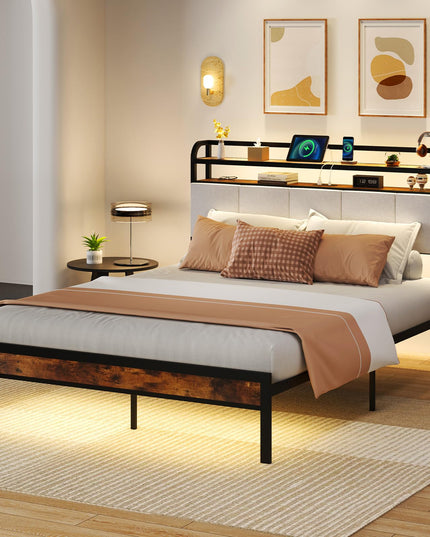 Giantex Bed Frame with Storage Headboard