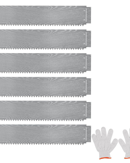 Giantex 6 Pack Galvanized Steel Landscape Edging No Dig Hammer-in Strips with Gloves