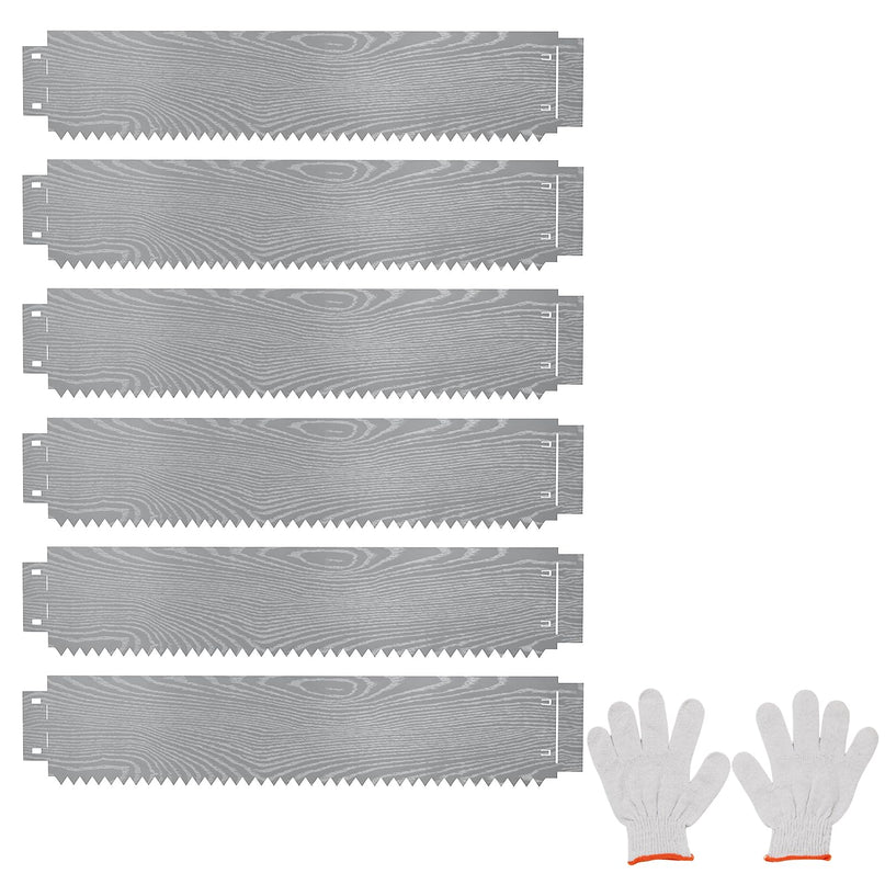 Giantex 6 Pack Galvanized Steel Landscape Edging No Dig Hammer-in Strips with Gloves