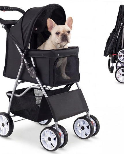 Giantex Foldable Pet Stroller for Small Dogs & Cats