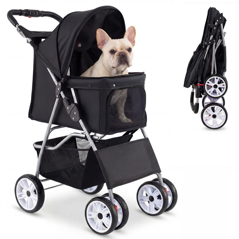 Giantex Foldable Pet Stroller for Small Dogs & Cats