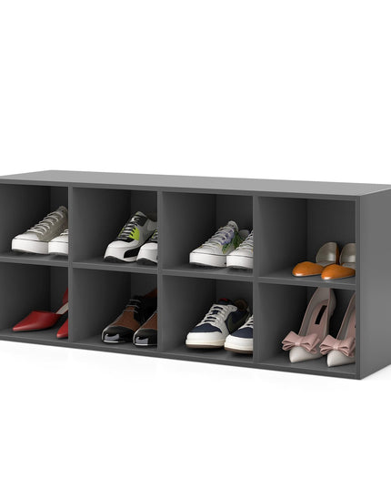Giantex Shoe Bench 8 Cubes, 40" Entryway Bench with Storage
