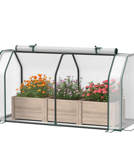 Giantex Mini Portable Greenhouse - for Raised Garden Bed, 47.5”x 21.5”x 24” Green House with PE Cover Zipper Door