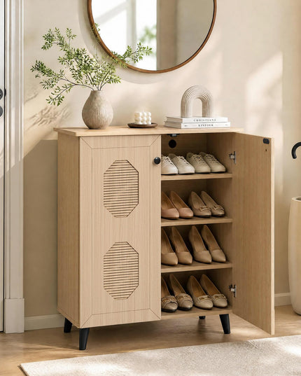 GIANTEX Geometric Shoe Cabinet with 2/3 Doors for Entryway