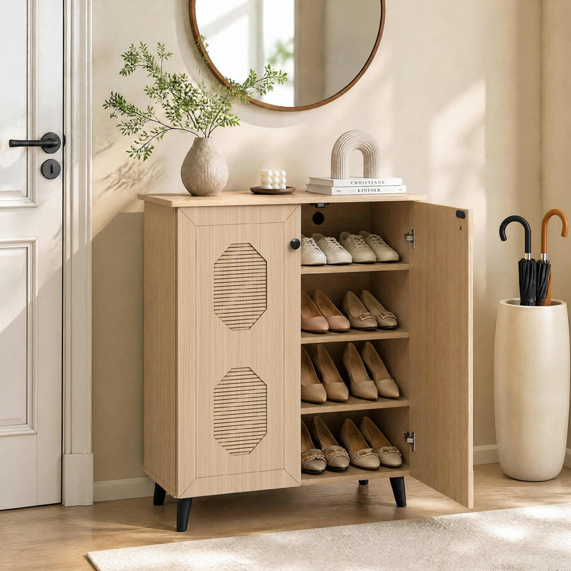 GIANTEX Geometric Shoe Cabinet with 2/3 Doors for Entryway