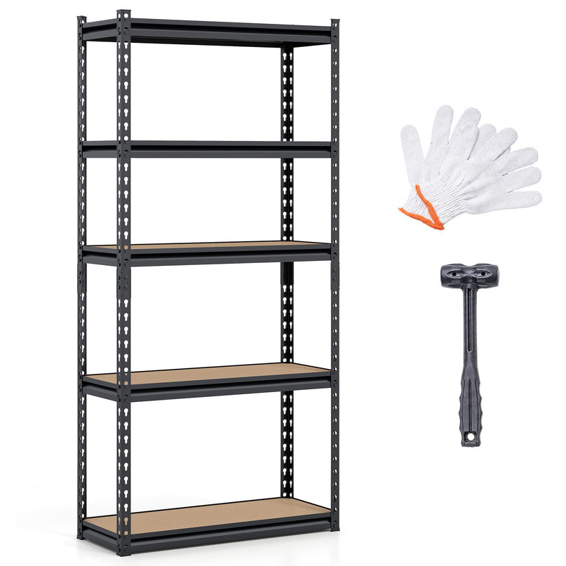 Giantex 5-Tier Metal Storage Shelves(1/2/3/4,30" W x 12" D x 60" H)