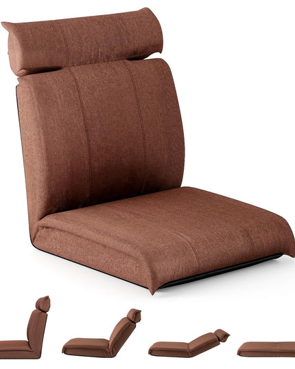 Giantex Floor Chair, Floor Gaming Chair with Back Support, 14-Poistion Adjustable Backrest, 5-Position Adjustable Headrest