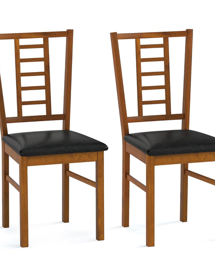 Giantex Lot de 2/4 chaises de salle à manger en bois avec dossier ajouré