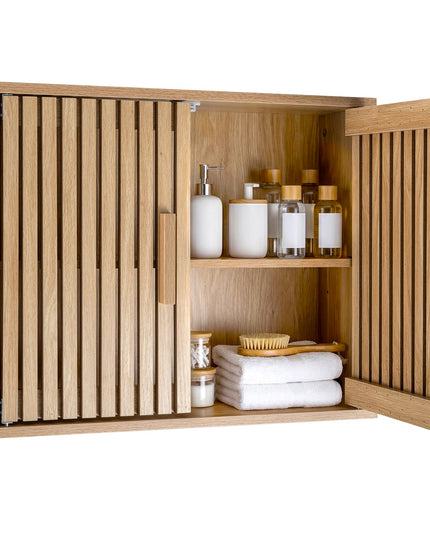 Giantex Bathroom Wall Cabinet Wall Mounted Wooden Medicine Cabinet