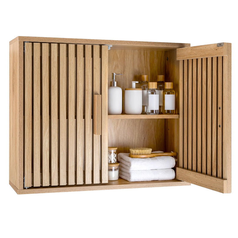 Giantex Bathroom Wall Cabinet Wall Mounted Wooden Medicine Cabinet
