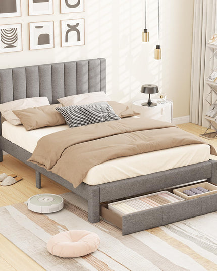 Cadre de lit Queen Size Giantex avec tiroir de rangement