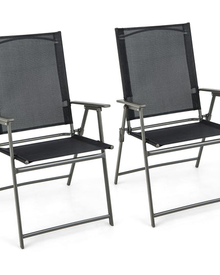Patio Folding Chairs Set - Giantex