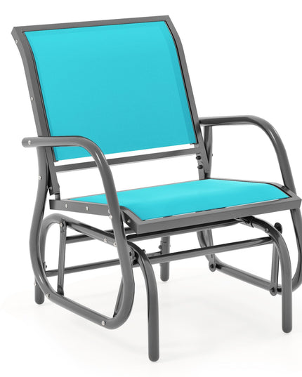 Fauteuil balancelle avec cadre en métal robuste, chaise de patio confortable