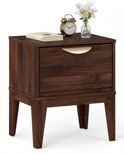 Giantex Night Stand with Storage Mid Century Modern Wood Bedside Table(1/2)