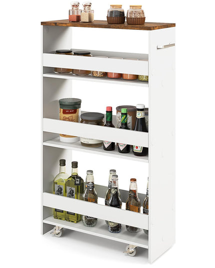 Giantex 4 Tier Rolling Slim Storage Cart