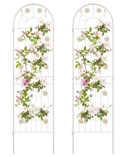 Giantex Garden Trellis, Tall Galvanized Steel Trellis for Climbing Plants
