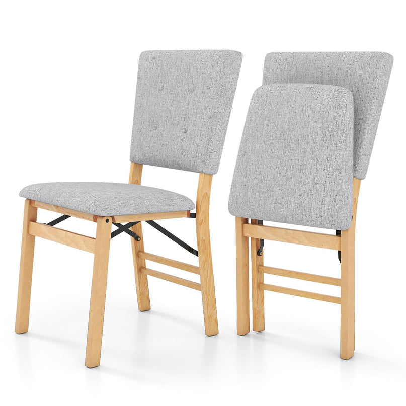 Giantex Folding Dining Chairs Set of 2/4 Armless Kitchen Chair