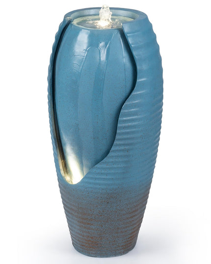 Giantex 32" Outdoor Jar Water Fountain with LED Lights & Adjustable Pump