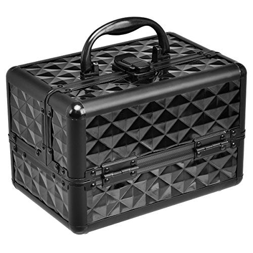Giantex Portable Mini Makeup Train Case Professional Cosmetic Box with Mirror