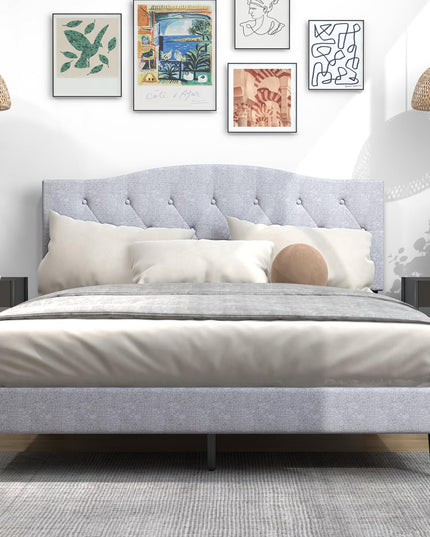 Giantex Queen Size Upholstered Platform Bed