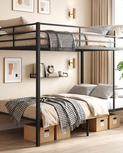 Giantex Metal Bunk Bed Full Over Full | Heavy-Duty Bunk Bed Frame with Full Length Safety Guardrail