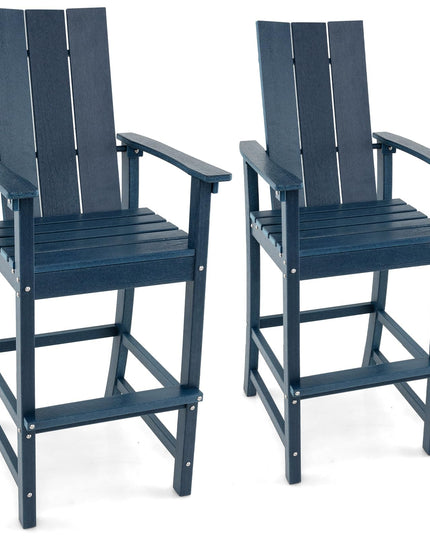Giantex 52” Tall Adirondack Chair, HDPE Outdoor Bar Stool with Ergonomic Backrest