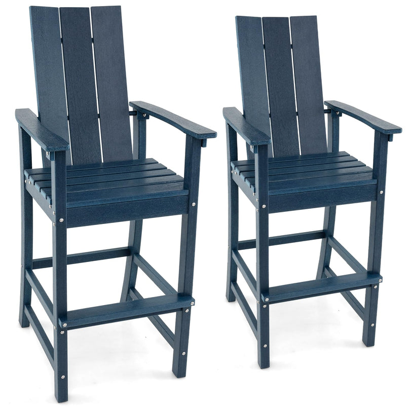 Giantex 52” Tall Adirondack Chair, HDPE Outdoor Bar Stool with Ergonomic Backrest