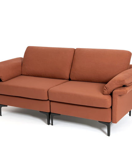 Giantex 72.5" L Loveseat, 2-Seat Sofa Couch with Removable Armrest Pillows