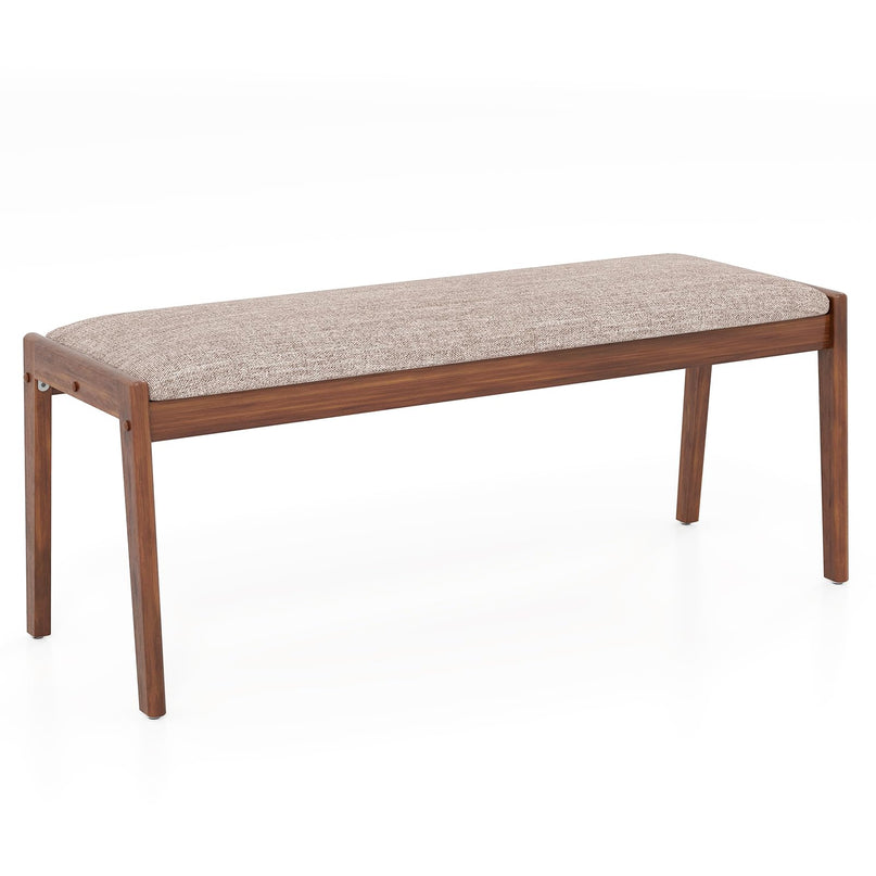 Giantex 45" Upholstered Entryway Bench with Rubber Wood Legs & Fabric Padded Seat