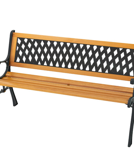 Giantex Outdoor Bench, 3-Person Garden Bench with Slatted Seat, Curved Armrests, 470 Lbs Capacity