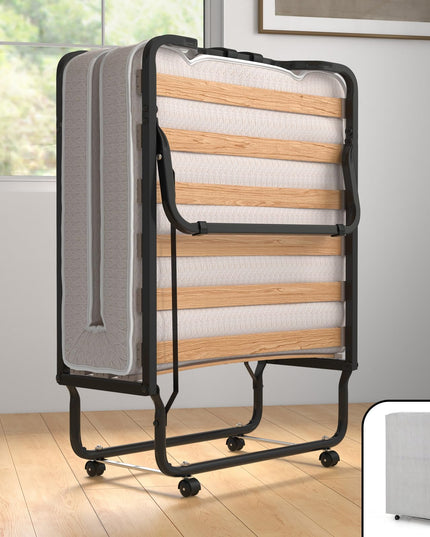 Giantex Folding Bed with Mattress, 75x31 Cot Size Bed Frame, Roll Away Beds with Mattresses for Adults