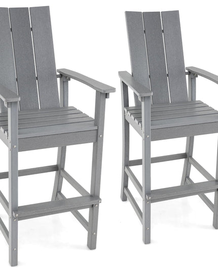 Giantex 52” Tall Adirondack Chair, HDPE Outdoor Bar Stool with Ergonomic Backrest
