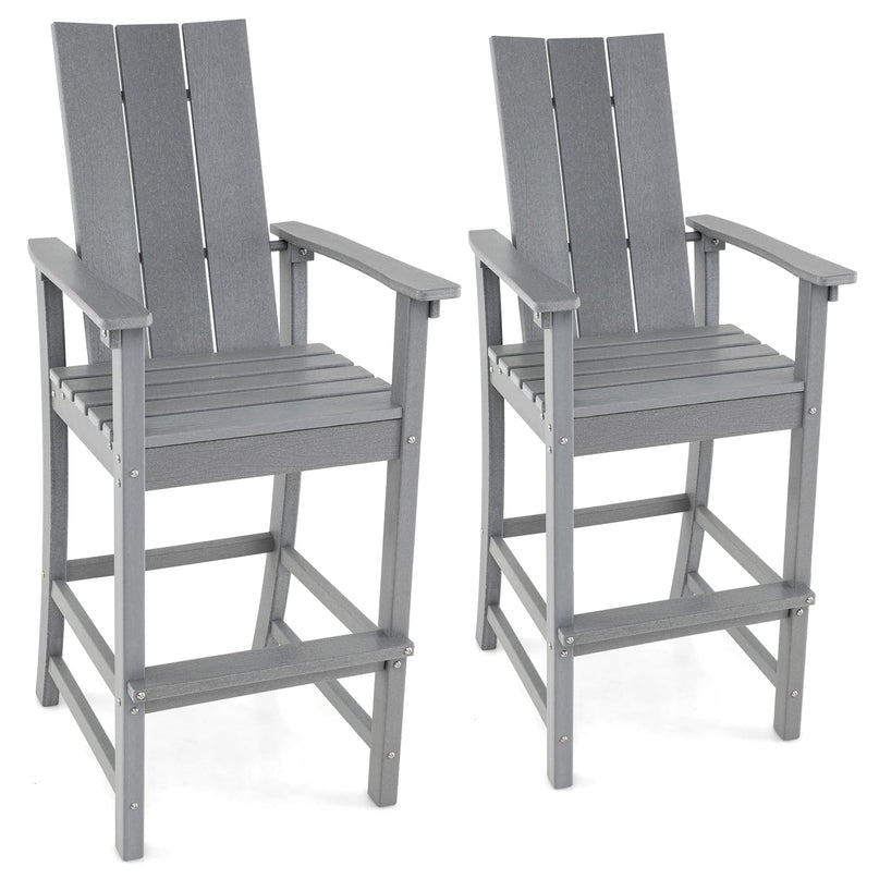 Giantex 52” Tall Adirondack Chair, HDPE Outdoor Bar Stool with Ergonomic Backrest