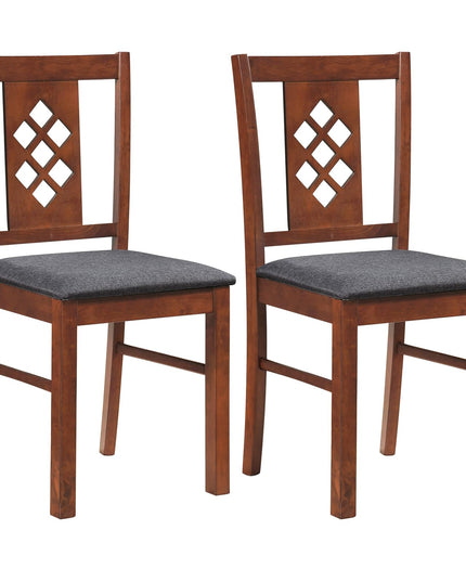 Giantex Wooden Dining Chairs Set of 2/4 with Elegant Diamond Back