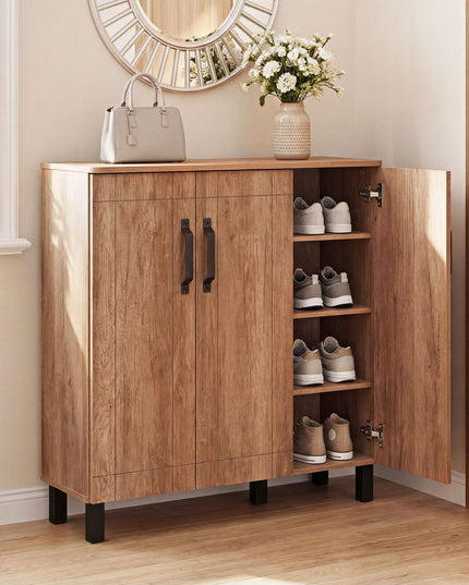 Meuble à chaussures en bois à 5 niveaux Giantex avec 3 portes