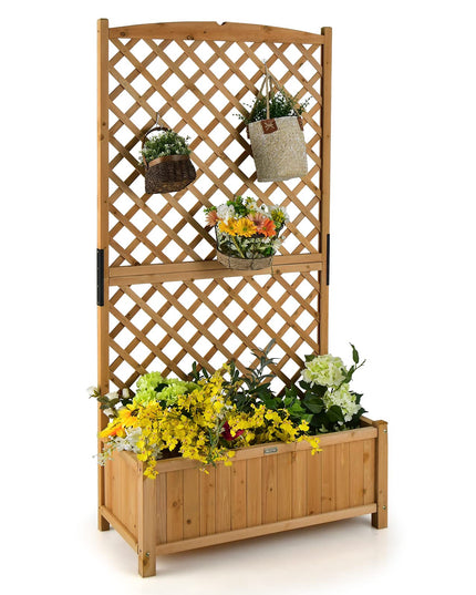 Planter Raised Bed with Trellis - Giantex