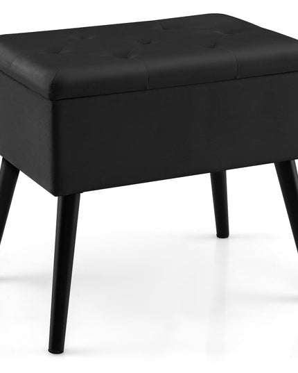Giantex 20" Ottoman with Storage - Set of 1/2 Makeup Vanity Bench with Flip Top Storage