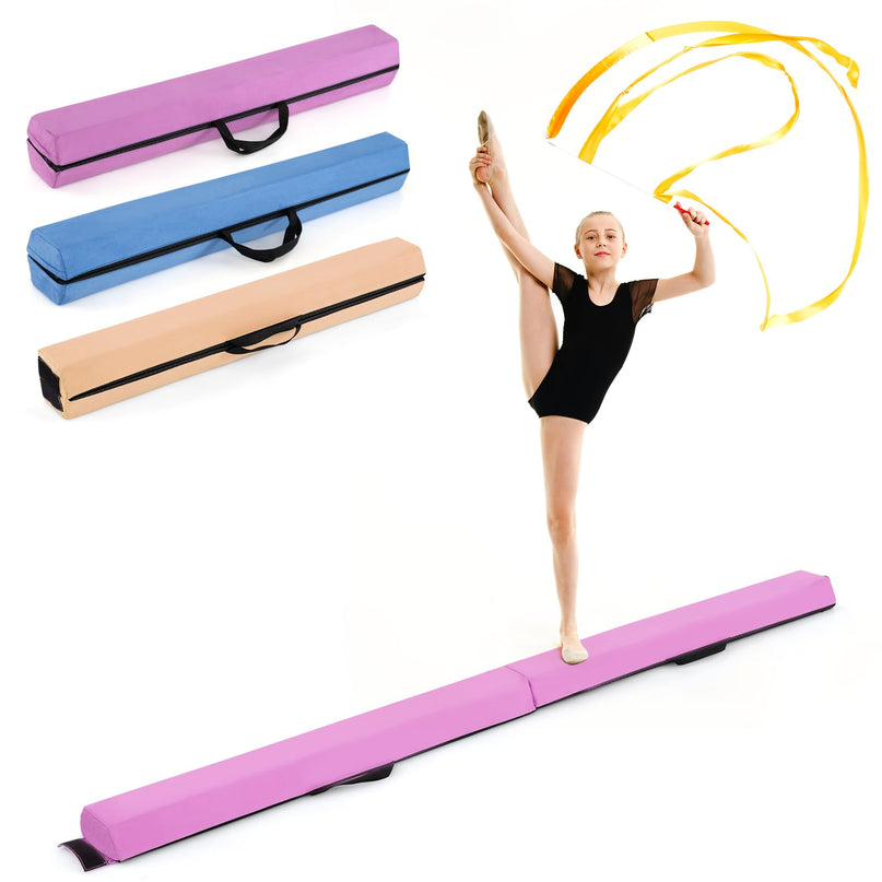 Giantex 7FT Balance Beam Folding Gymnastics Beam w/Carry Handles