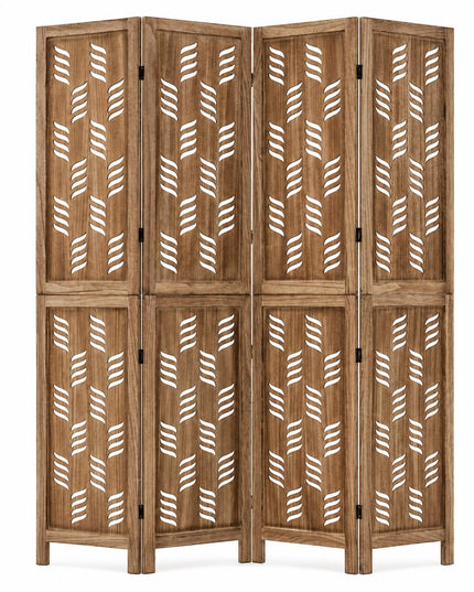 GIANTEX 4/6 Panel Folding Room Divider Wood Privacy Screen with Wave Cutout