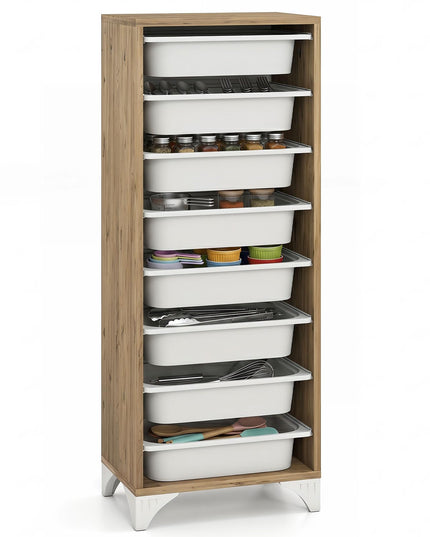 Giantex Sideboard Buffet Cabinet with 8 Plastic Storage Drawer