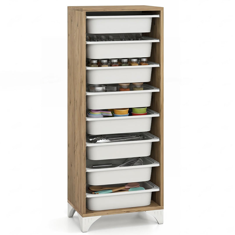 Giantex Sideboard Buffet Cabinet with 8 Plastic Storage Drawer