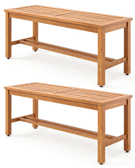 Giantex Outdoor Wooden Bench 2-Person Patio Bench(40"L x 14"W x 17"H)