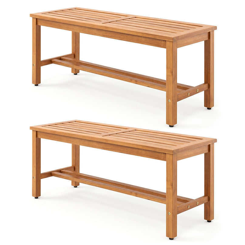 Giantex Outdoor Wooden Bench 2-Person Patio Bench(40"L x 14"W x 17"H)