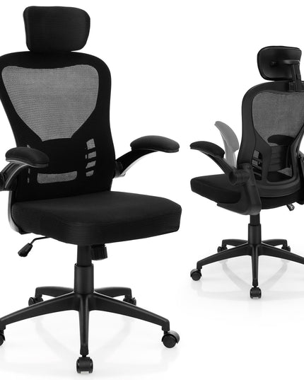 Giantex Ergonomic Mesh Office Chair, Home Office Desk Chair with Adjustable Headrest and Lumbar Support