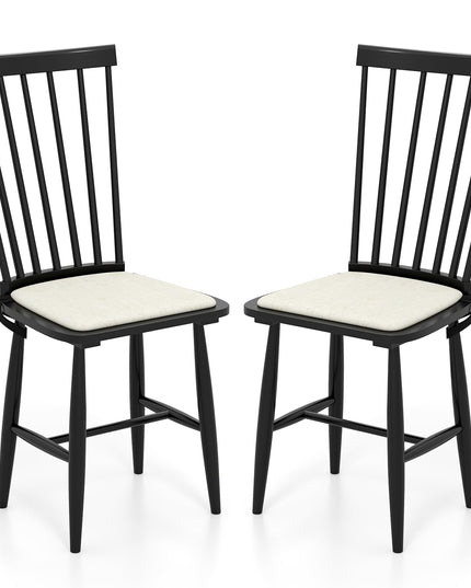 Giantex Windsor Dining Chairs Set of 2/4 w/Spindle Back & Removable Seat Cushion