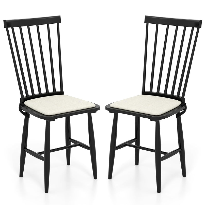 Giantex Windsor Dining Chairs Set of 2/4 w/Spindle Back & Removable Seat Cushion