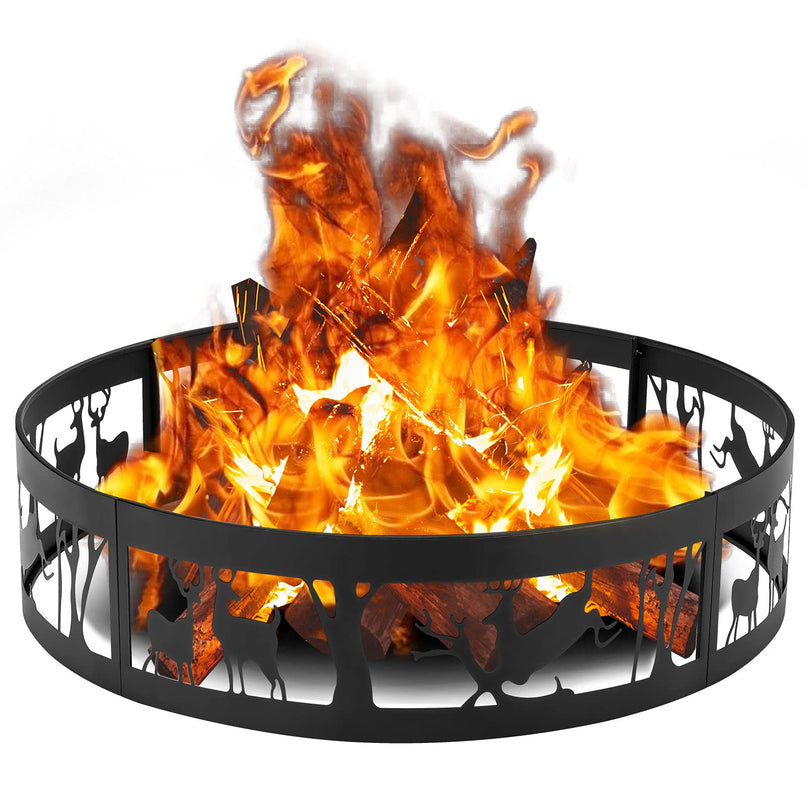 Giantex 36” Fire Ring Heavy Duty Fire Pit w/Extra Poker