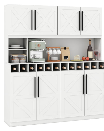 Grand placard de cuisine Giantex de 178 cm de haut, 160 cm de large, style ferme